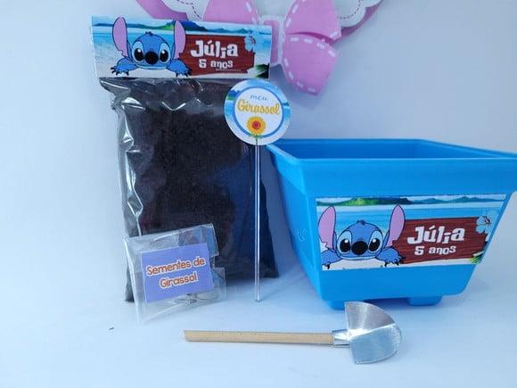 Lembrancinha Personalizada Stitch Kit Vamos Plantar Girassol