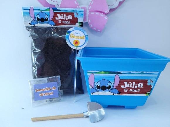 Lembrancinha Personalizada Stitch Kit Vamos Plantar Girassol