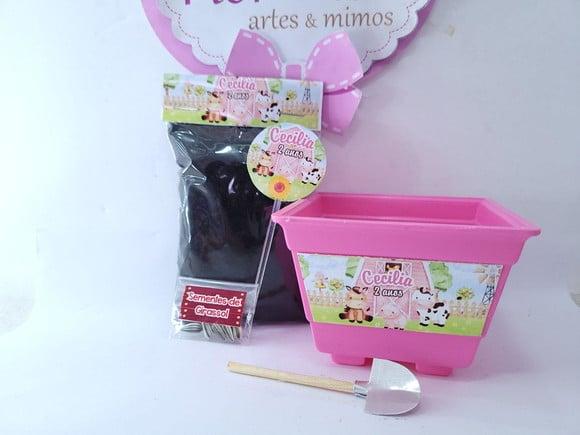 Lembrancinha Plantação Fazendinha Rosa Menina