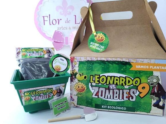 Lembrancinha Plants Vs Zombies Kit Vamos Plantar na Maleta
