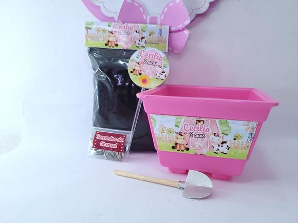 Lembrancinha Plantação Fazendinha Rosa Menina