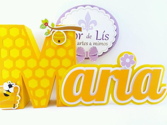 Letra 3d Cursiva Abelha Nome Decorativo