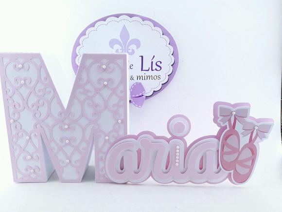 Letra 3d Cursiva Bailarina Sapatilha