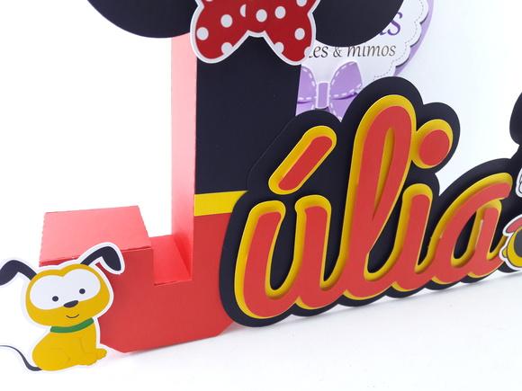 Letra 3d Cursiva Casa do Mickey