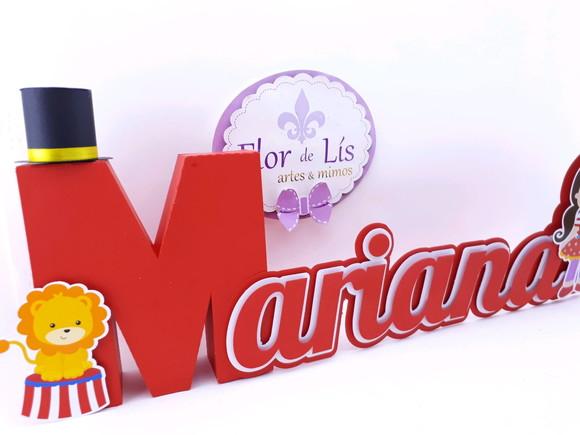 Letra 3d Cursiva Circo Menina