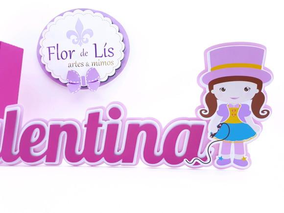 Letra 3d Cursiva Circo Rosa Menina