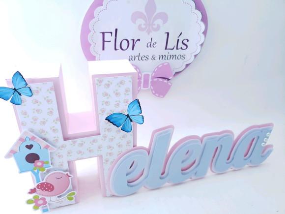 Letra 3d Cursiva Jardim Encantado das Borboletas