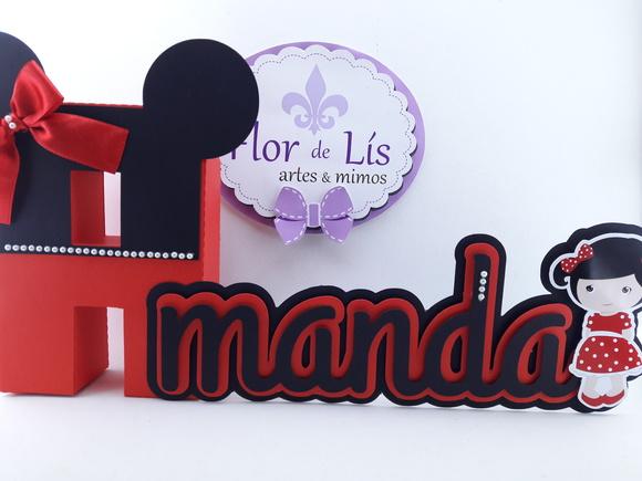 Letra 3d Cursiva Minnie