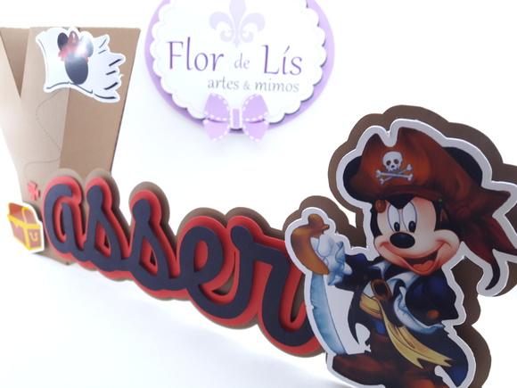 Letra 3d Cursiva Mickey Pirata