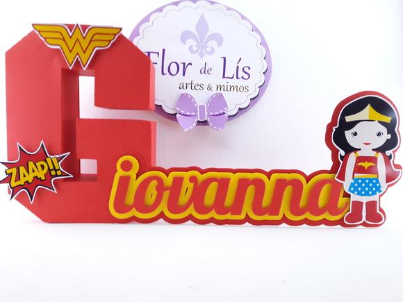 Letra 3d Cursiva Mulher Maravillha Cute