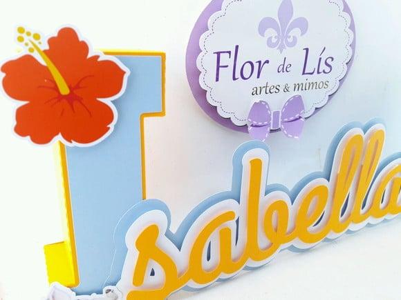Letra 3d Cursiva Praia Luau Moana
