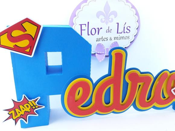 Letra 3d Cursiva Super Man Cute