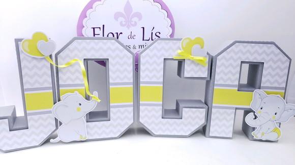 Letras 3d Chá de Bebê Elefantinho