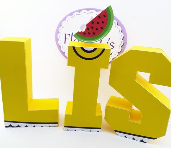 Letras 3d Vestido Melancia