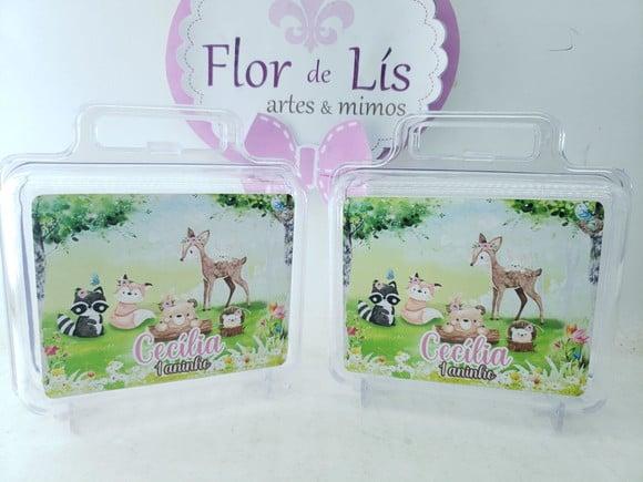 Maletinha Acrílica Personalizada Bosque Encantado Menina