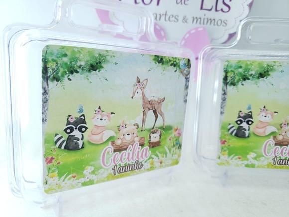 Maletinha Acrílica Personalizada Bosque Encantado Menina