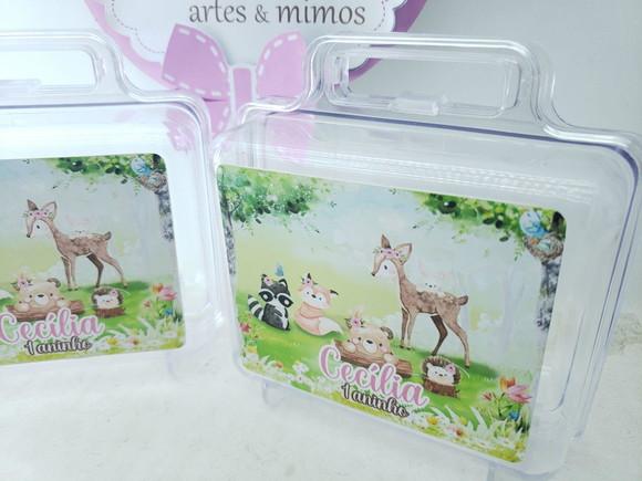 Maletinha Acrílica Personalizada Bosque Encantado Menina