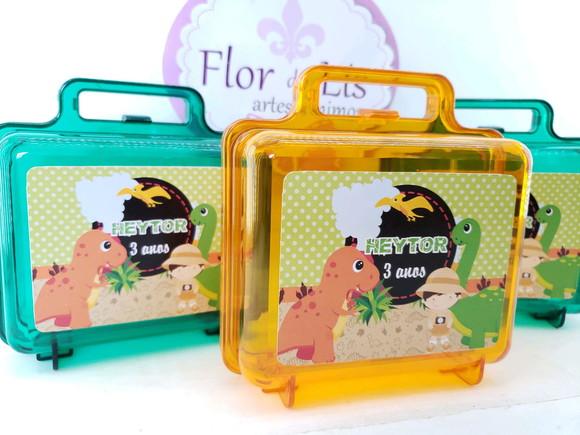 Maletinha Acrílica Personalizada Dinossauro Baby