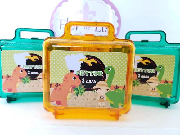 Maletinha Acrílica Personalizada Dinossauro Baby