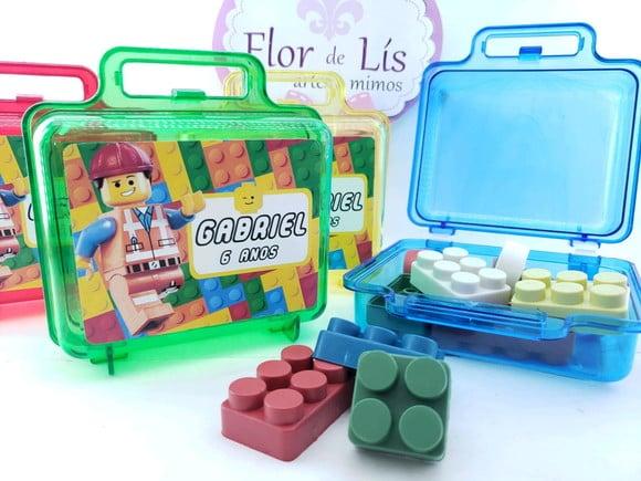 Maletinha Acrílica Personalizada Lego Blocos de Montar