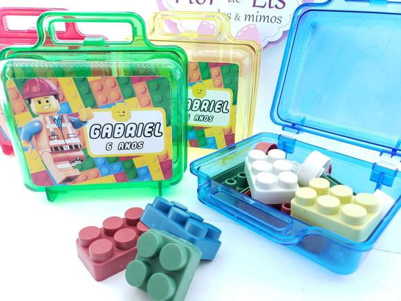 Maletinha Acrílica Personalizada Lego Blocos de Montar