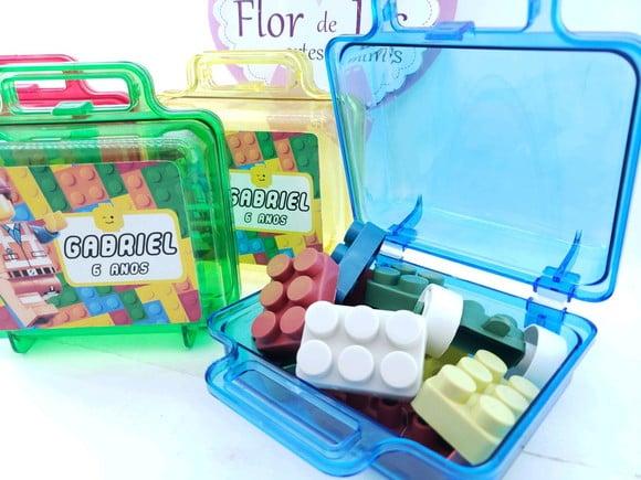 Maletinha Acrílica Personalizada Lego Blocos de Montar
