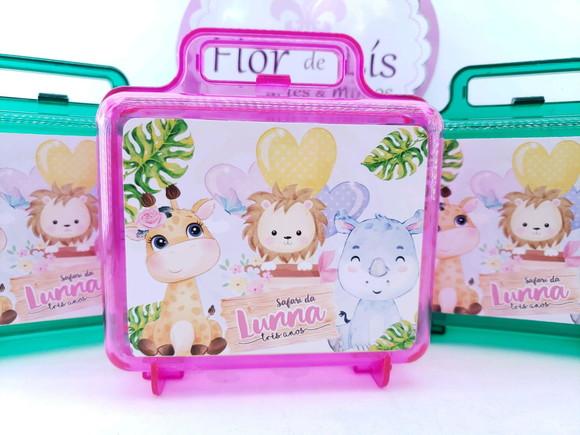 Maletinha Acrílica Personalizada Safari Baby Menina