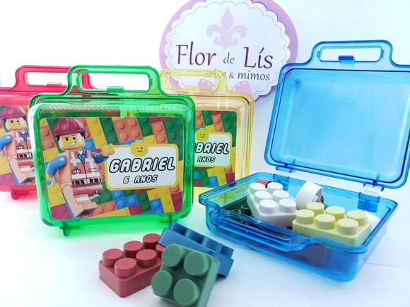 Maletinha Acrílica Personalizada Lego Blocos de Montar