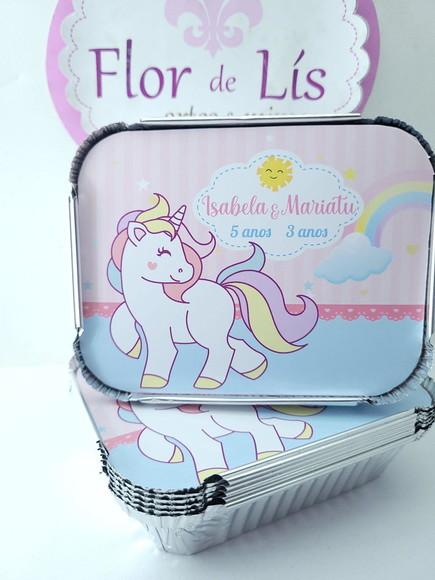 Marmitinha 250gr. Unicórnio e Arco Íris Menina