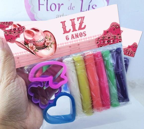 Massinha de Modelar Personalizada Festa Boiadeira Menina