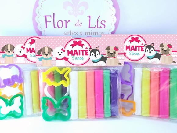 Massinha de Modelar Personalizada Festa Cachorrinhos
