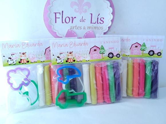 Massinha Personalizada Fazendinha Aquarela com Cortadores