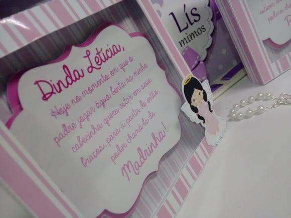 Mini Quadrinho Padrinhos Batismo