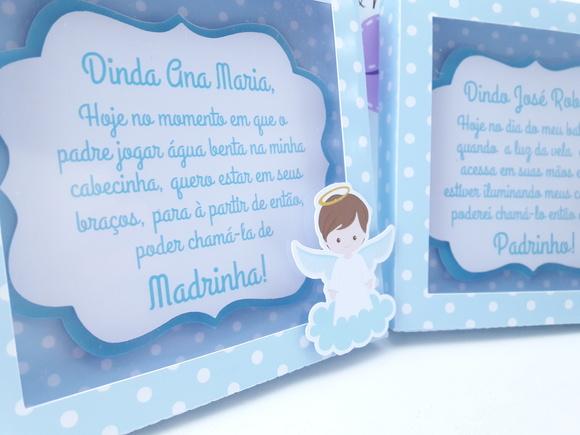 Mini Quadrinho Padrinhos Batismo