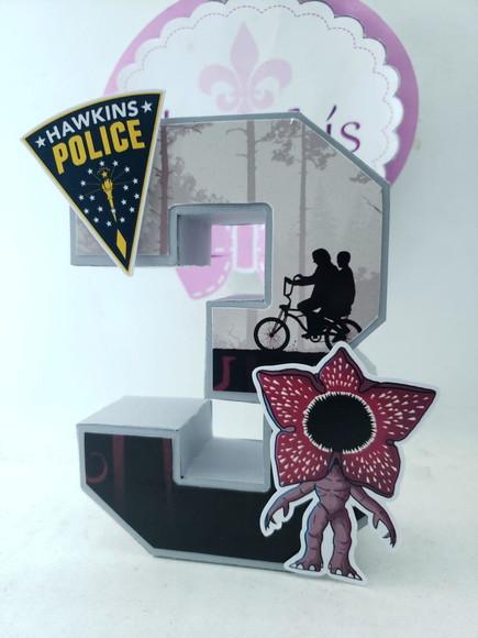 Número ou Nome 3d Idade Decorativa Stranger Things