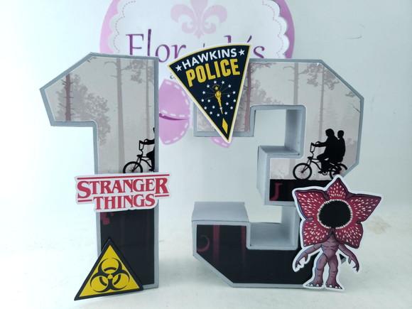 Número ou Nome 3d Idade Decorativa Stranger Things