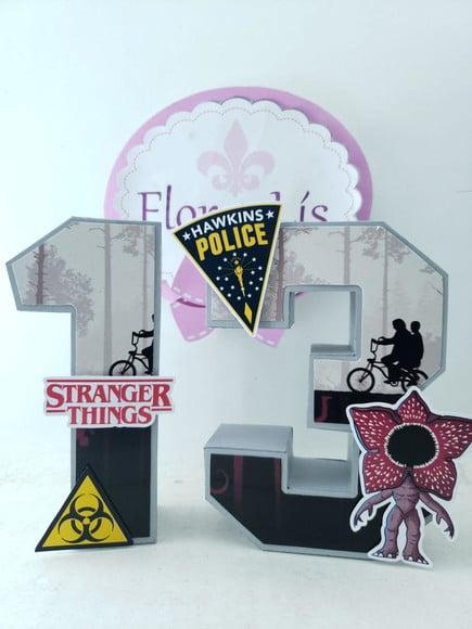 Número ou Nome 3d Idade Decorativa Stranger Things