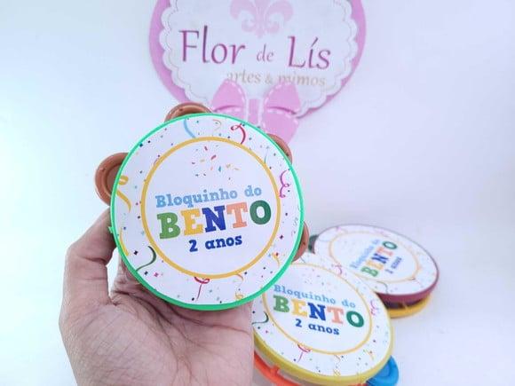 Pandeirinho Pequeno de Carnaval Personalizado Bloquinho