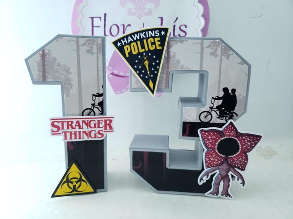 Número ou Nome 3d Idade Decorativa Stranger Things