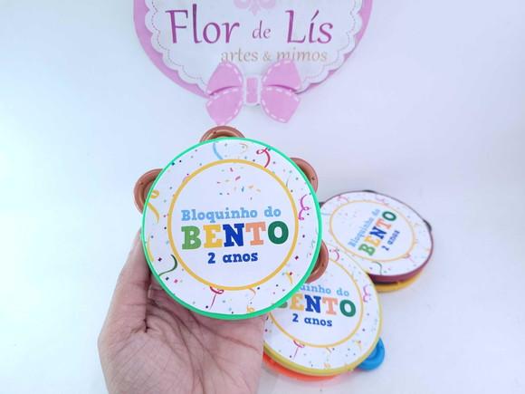 Pandeirinho Pequeno de Carnaval Personalizado Bloquinho