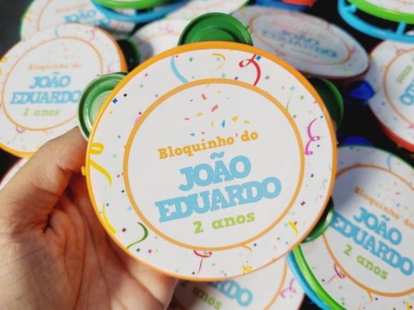 Pandeiro Pequeno Colorido de Carnaval Festa Bloquinho
