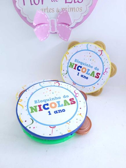 Pandeiro Pequeno de Carnaval Festa Personalizada Bloquinho