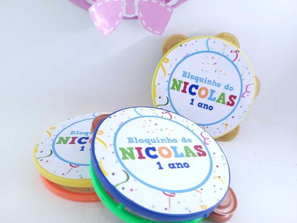 Pandeiro Pequeno de Carnaval Festa Personalizada Bloquinho