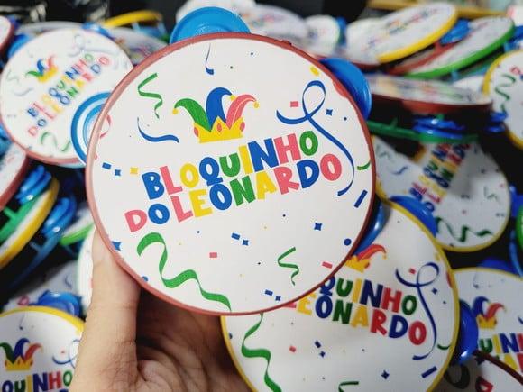 Pandeiro Pequeno de Carnaval Personalizado Festa Bloquinho