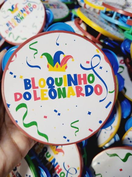 Pandeiro Pequeno de Carnaval Personalizado Festa Bloquinho