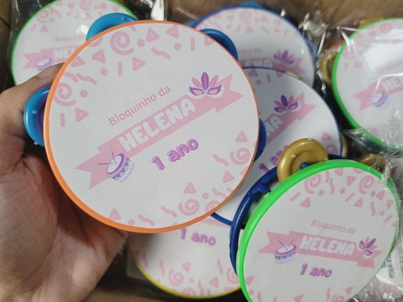 Pandeiro Pequeno Festa de Carnaval Menina Bloquinho