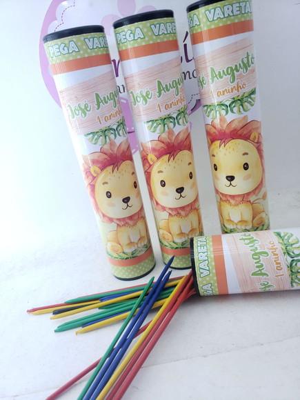 Pega Varetas Personalizado Safari Aquarela Baby Leão