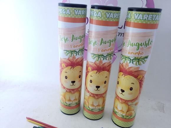 Pega Varetas Personalizado Safari Aquarela Baby Leão