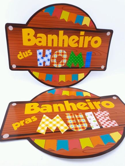 Placa Banheiro 25cm Festa Junina Arraiá Personalizado