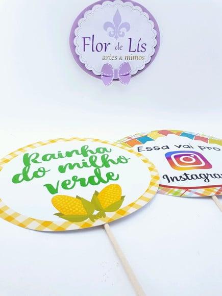 Plaquinhas Divertidas para Fotos Arraiá